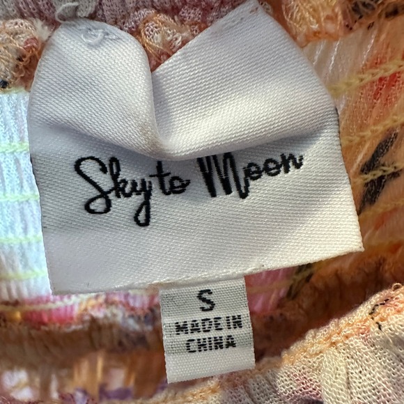 Sky to Moon Floral Print Maxi Dress Black Tie Strap Sleeveless Sundress Small - Picture 5 of 16